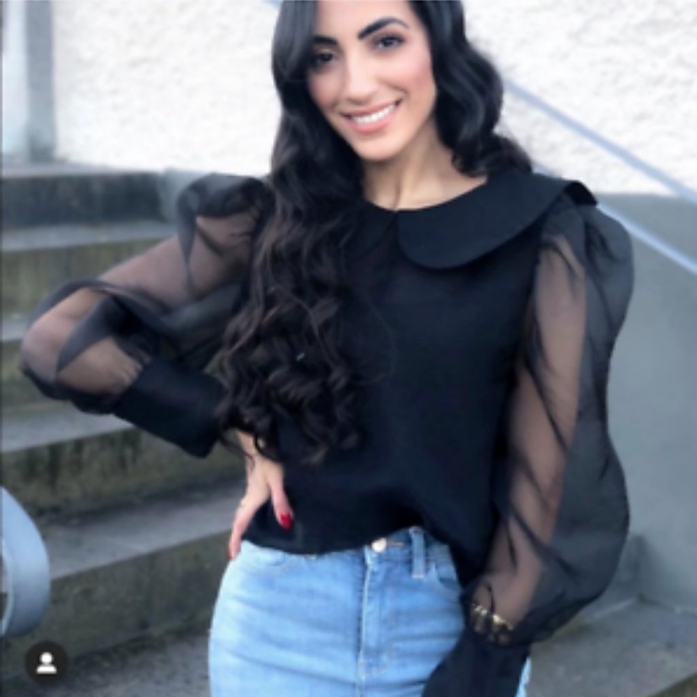 NWT Zara Peter Pan Organza Blouse (size XS)